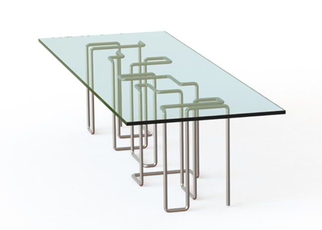 dizajn nábytku s geometrickým vzorom od Brada Pitta