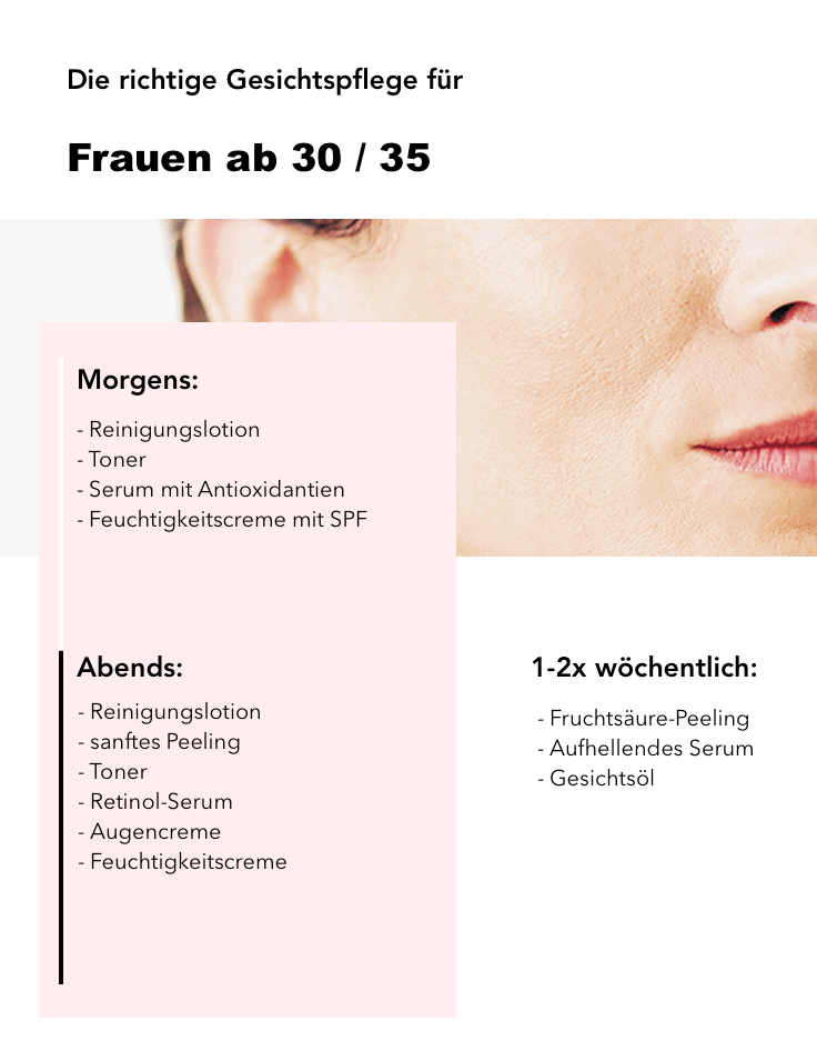 správna starostlivosť o tvár krok za krokom od 30 do 35 rokov
