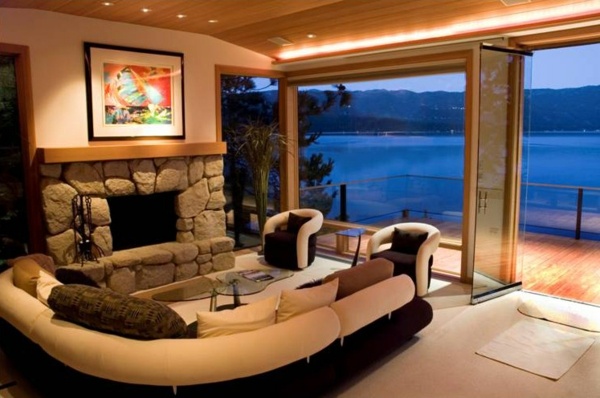 kamenný krb obývacia izba