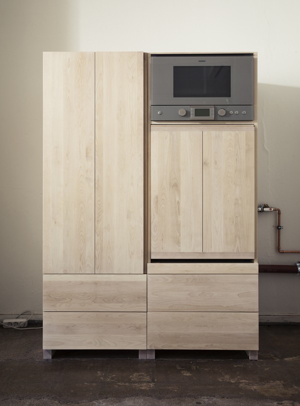 Škandinávske kuchyne stolárska spoločná úložná jednotka