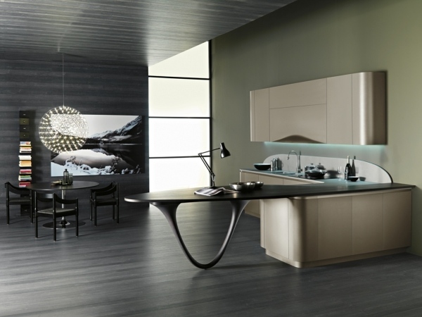 snaidero kuchyňa moderná malá kuchynská linka krémová čierna snaidero kuchyňa moderné podpultové osvetlenie kuchynská linka krémová čierna