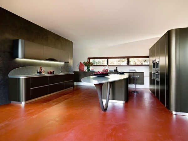 snaidero moderná čierna kuchyňa ostrovček krivka chodidla priestranný snaidero čierna kuchyňa ostrovná krivka chodidla priestranná