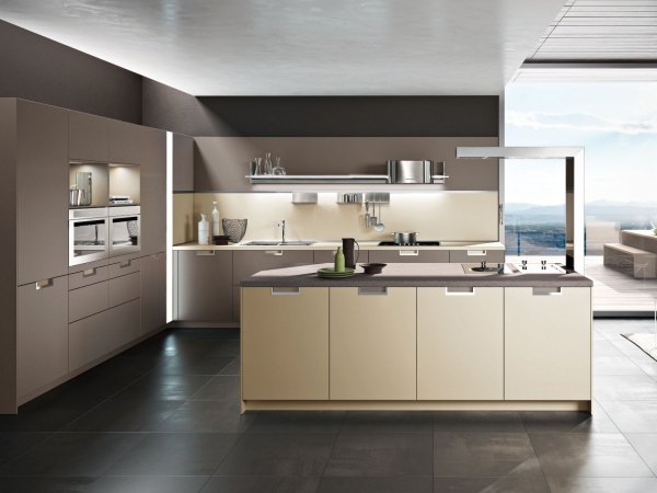 kuchyňa snaidero navrhuje moderný matný béžovo hnedý ostrov snaidero talianska kuchyňa navrhuje moderný matný béžovo hnedý ostrov