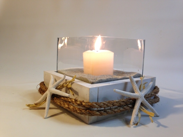 S trochou remeselného spracovania môžete túto dekoráciu vyrobiť sklenená nádoba na svietnik hviezdicový povraz piesok