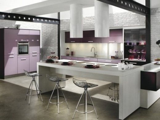 svetlo fialový dizajn kuchyne