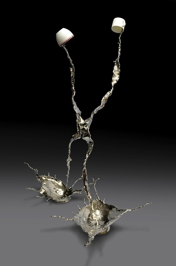 Zmraziť pohyb Moderné výkony Tsang Zmrazenie pohybu, diela moderného umenia, kovová socha Tsang