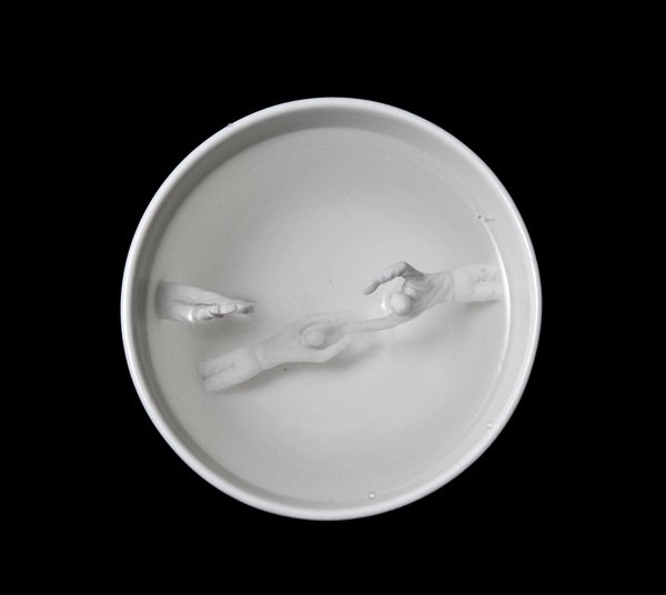 Miniatúrna socha keramicko-moderné umenie Miniatúrna plastika moderné keramické umenie