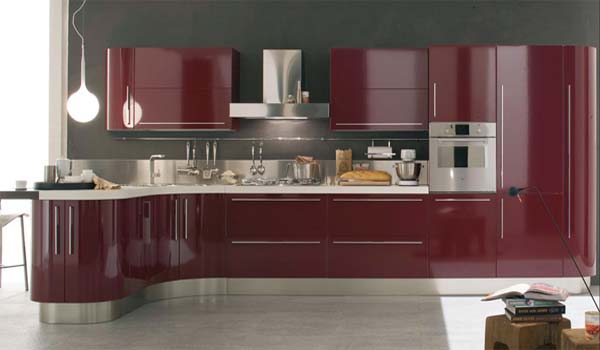 moderný dizajn kuchyne - kolekcia Venere červený dizajn kuchyne - moderná kolekcia Venere