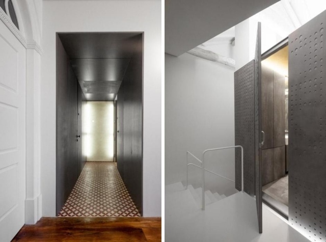 Obytné moduly so špeciálne navrhnutým nábytkom-dláždené podlahy-budova LOIOS-poštovné montovaný obytný modul s farebnými dlaždicami-zdobený-vstavaný-praktický-nábytok