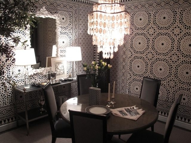 nástenný dizajn mozaika jedáleň moderná čierna a biela