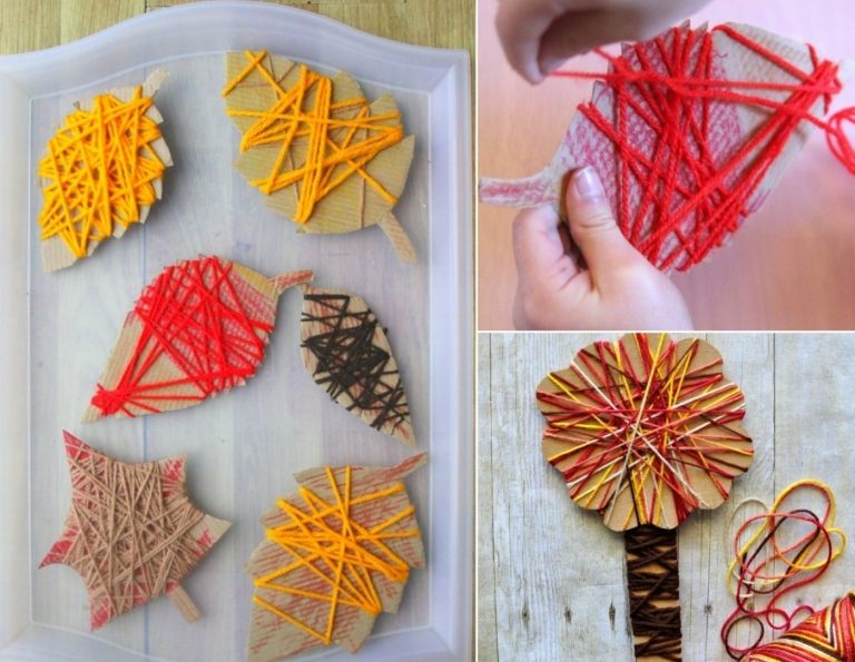 Jednoduchý návod na ručné práce s kartónom a niťou - navrhnite krásne listy