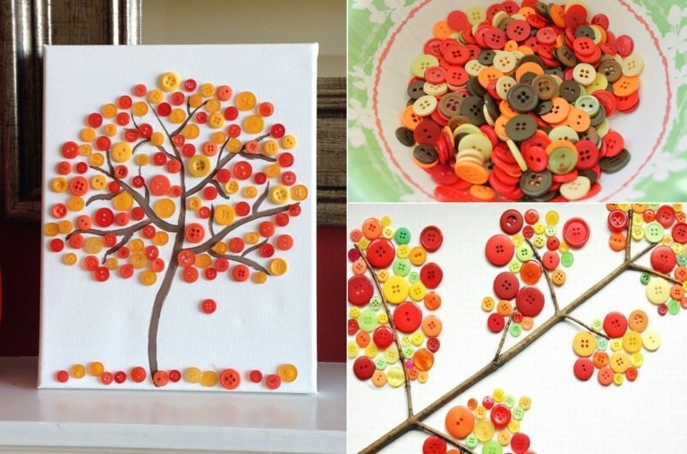 Gombíky červenej, oranžovej a žltej farby sú skvelé na rozdávanie jesenných fotografií