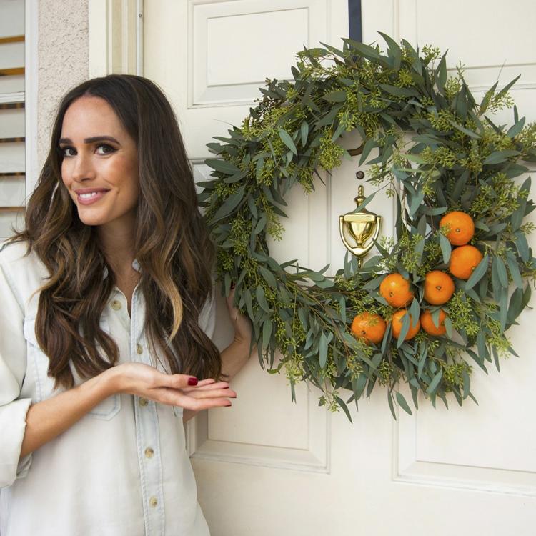 veniec do vienka veniec pomaranče nápady na vianočné dekorácie eukalyptus