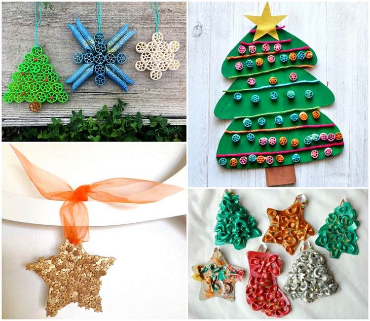 Remeselné nápady s 3 -ročnými vianočnými darčekmi vyrobenými z cestovín