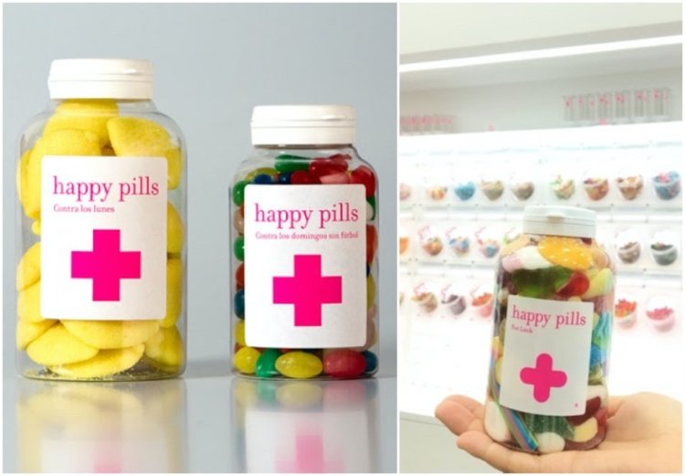 Tabletky šťastia pekne zabalia sladkosti