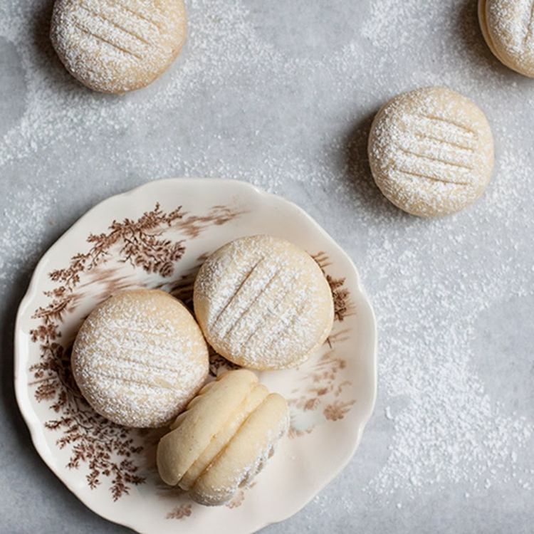 snehové vločky pečenie recept kukuričný škrob mango maslový krém