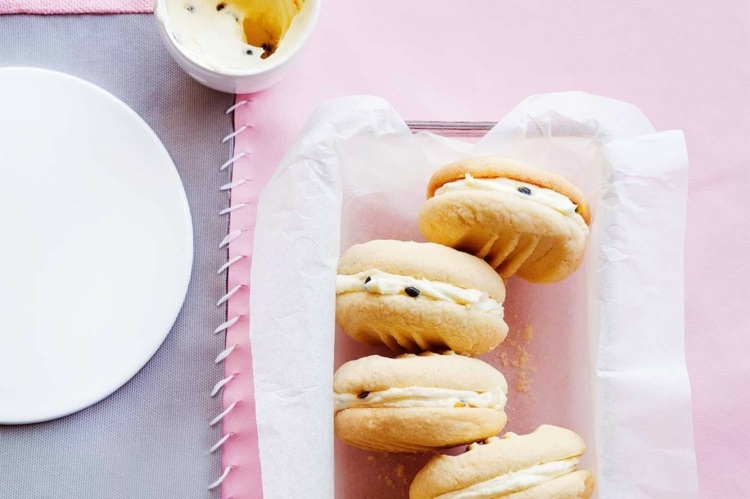 snehové vločky sušienky bez škrobu mučenka exotická krémová náplň