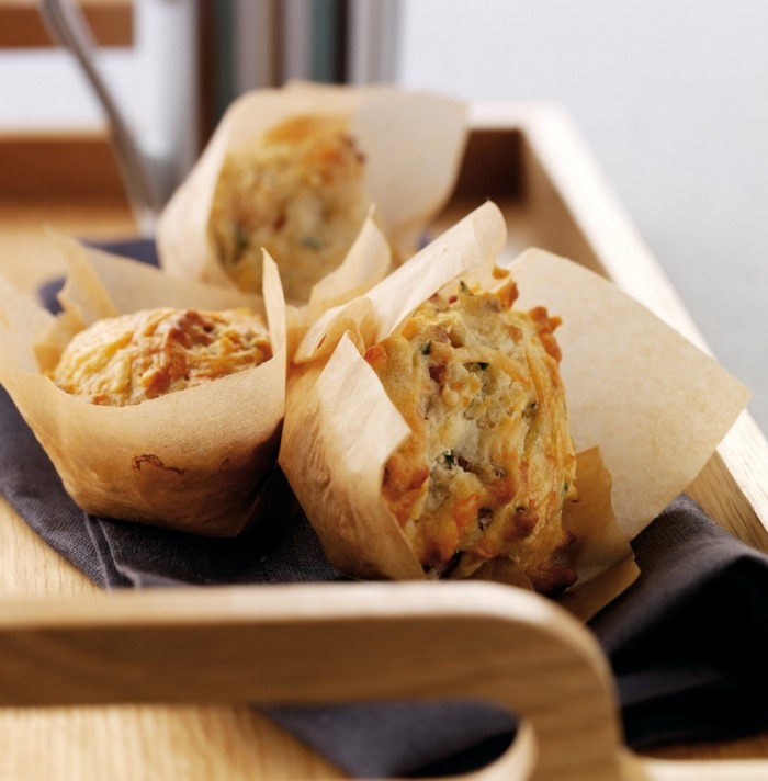 muffinový koláč recepty slanina-paradajkovo-syr