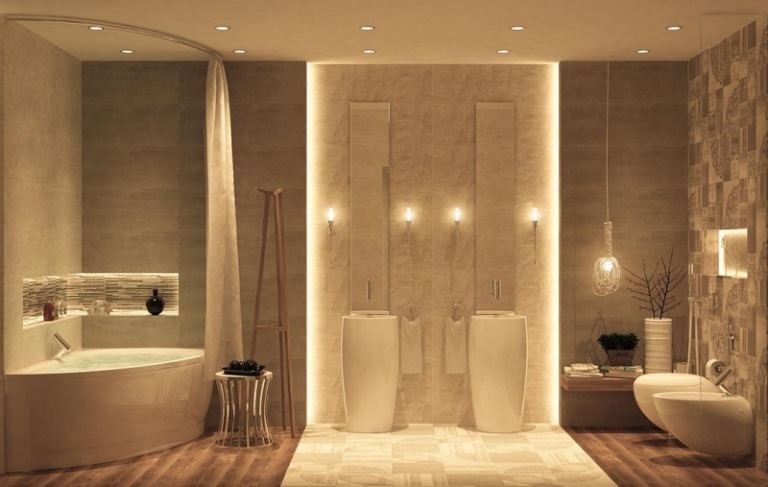 Vytvorte kúpeľne s wellness atmosférou Nápady do kúpeľne-luxusný dizajn-moderný-vzhľad prírodného kameňa