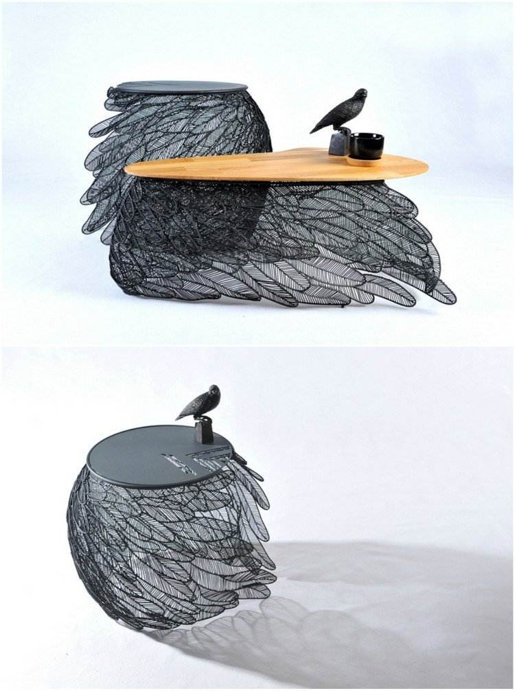 konferenčný stolík odkladací stôl kovový drevo víťaz moderného dizajnu