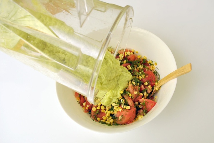 vegánsky recept šalát majonézový dresing nápad prísady štartér