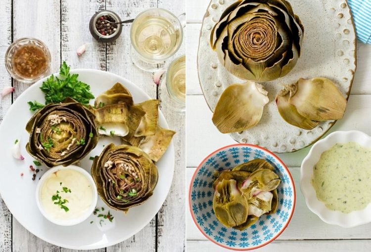 Listy artičoku a srdce jedzte s aromatickou omáčkou