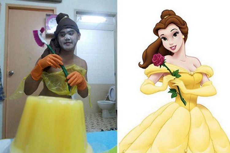 disney-kostýmy-urob si sám-kreatívna-krásna-šelma-bella-princezná