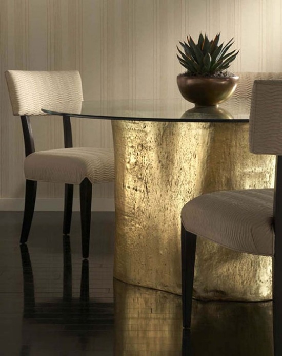 log zlatý nábytok návrhy philipps kolekcia zlaté dekorácie kmeňa stromu z kolekcie philipps