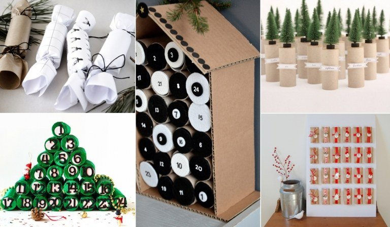 Adventný kalendár vyrobený z toaletných roliek - jednoduché nápady a návody
