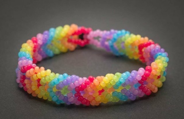diy náramok farby dúhy rokajl korálky šperky