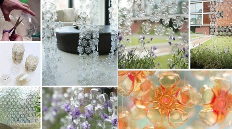 Recyklujte plastové fľaše a vyrobte kvety na záves