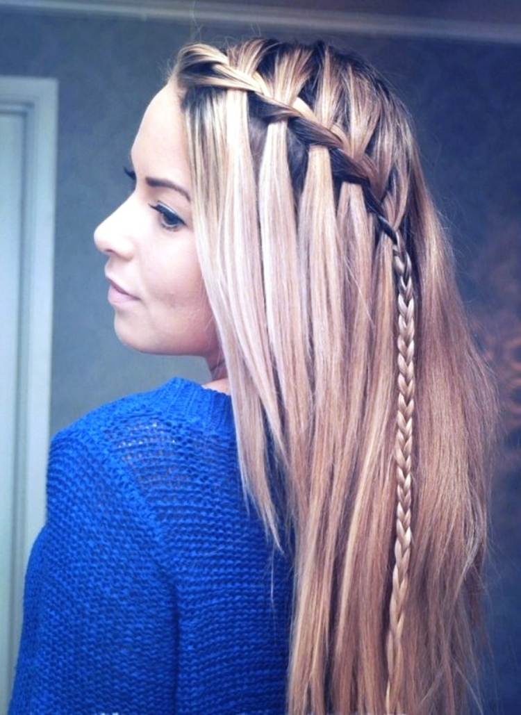 DIY účes - vrkočový vodopád vrkoč na boku DIY-účes-vodopád-cop-návod-vysoký kontrast-blond-hnedá-urob si sám