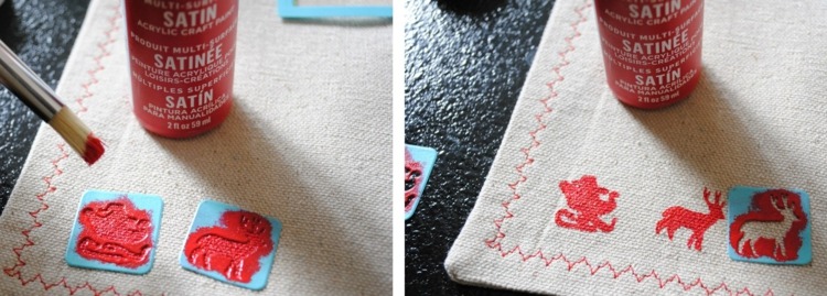 Na ozdobu stolu ozdobte jednoduché podložky na stôl vianočnými motívmi diy stolné dekoračné šablóny motívy vianočné farby ozdobte látkovú podložku na stôl