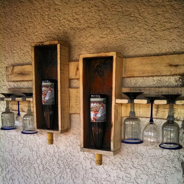 poháre na palety poháre na víno kutilský projekt