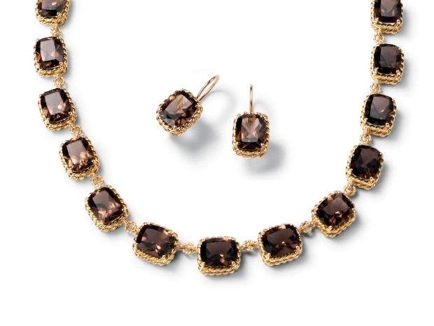 náhrdelník-pozlátené náušnice-dymový kremeň dolce a gabbana-luxusné šperky- dolce-and-gabbana-luxusne-šperky-náhrdelník-pozlátené-náušnice-dymový kremeň