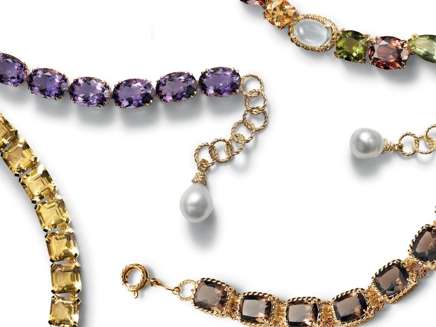 zlaté náramky dymový kremeň-citrín-granát drahokamy ametyst d & amp; g-luxusná-zbierka-šperkov-zlatých náramkov-dymový kremeň-citrín-granát-drahokamy-ametyst