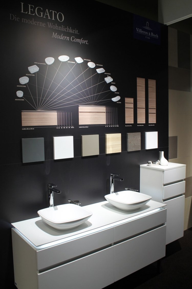 rôzne varianty umývadiel Dvojumývadlo s umývadlom na dosku-zostavy-štvorcová zaoblená, oválna, biela, spodná skrinka