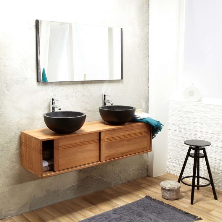 Jednoducho navrhnutá kúpeľňa s útulnou atmosférou dvojité umývadlo-doska-zostava-umývadla-žula-čierna-antracitová-spodná skrinka-posuvné-dvere-kúpeľňa-biela