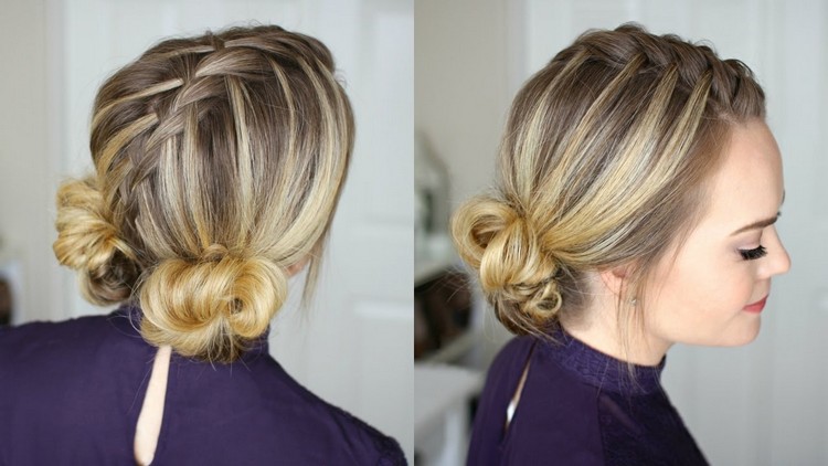 Dva drdoly Účesy nízky drdol účes pre dlhé vlasy