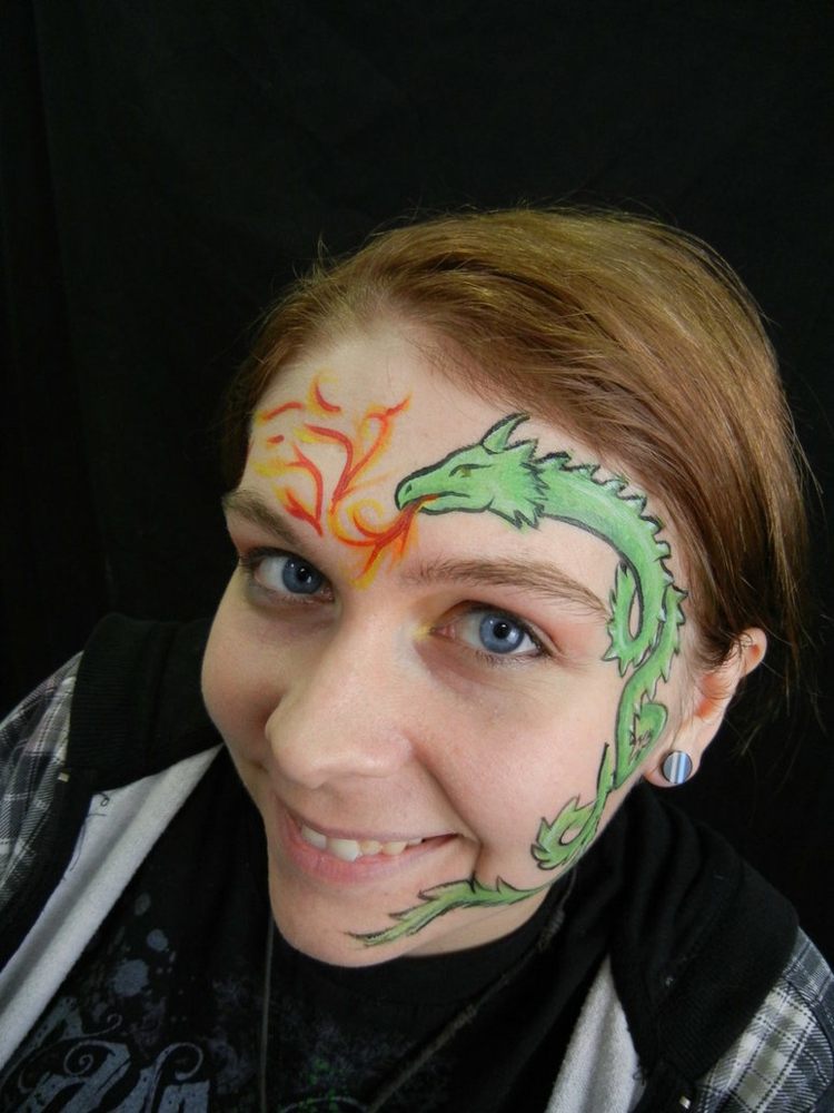 plamene zelený drak tvoria nápady pre dospelých