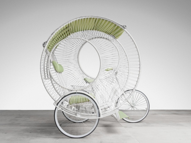 trojkolesová rikša-moderný štrukturálno-hliníkový rám