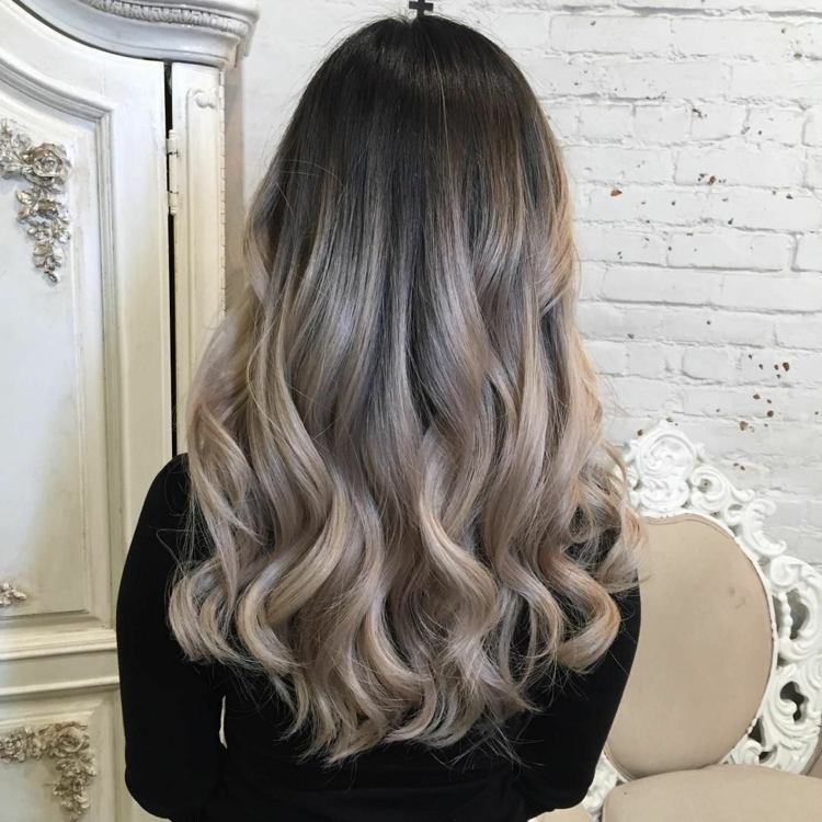 Tmavé blond vlasy jaseň ombre vzhľad nápady vlasové trendy ženy