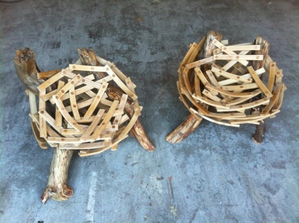 Dizajnový rustikálny nábytok stoličky Studio Floris Wubben