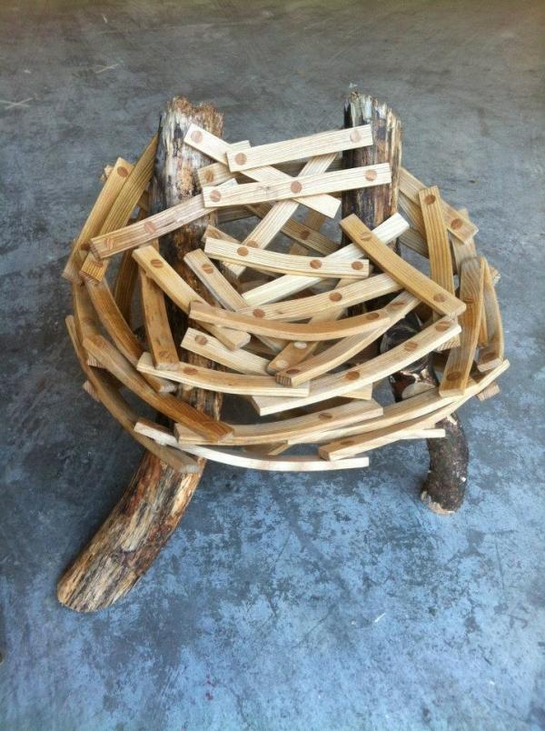 Vonkajší nábytok drevo prírodného vzhľadu Eyrie