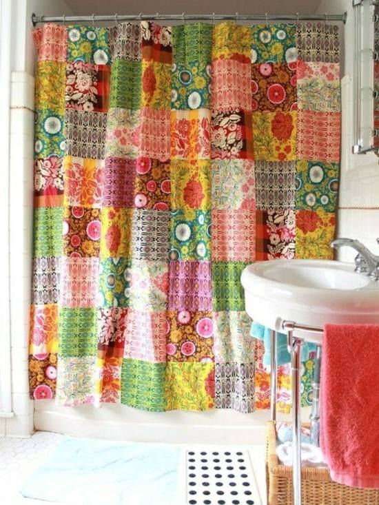 malé nápady na dizajn kúpeľne patchwork