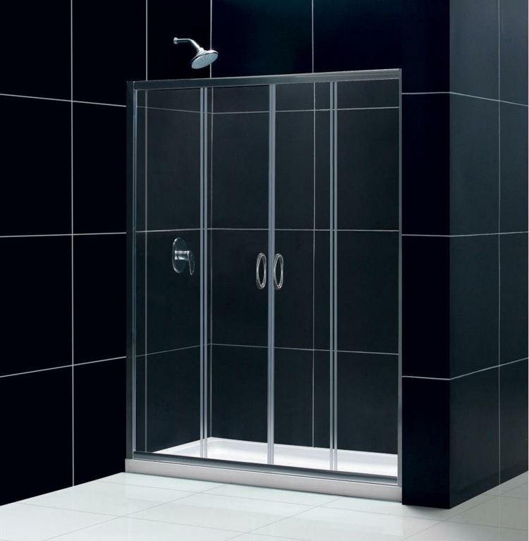 Posuvné dvere-sprchovací kút-tmavé obklady