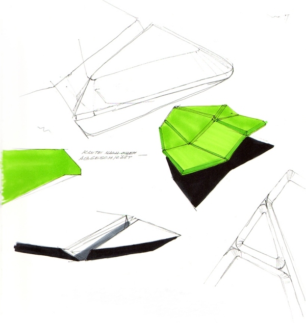 Skica projektu pohovka Relax Náčrt relaxačnej pohovky Rehn