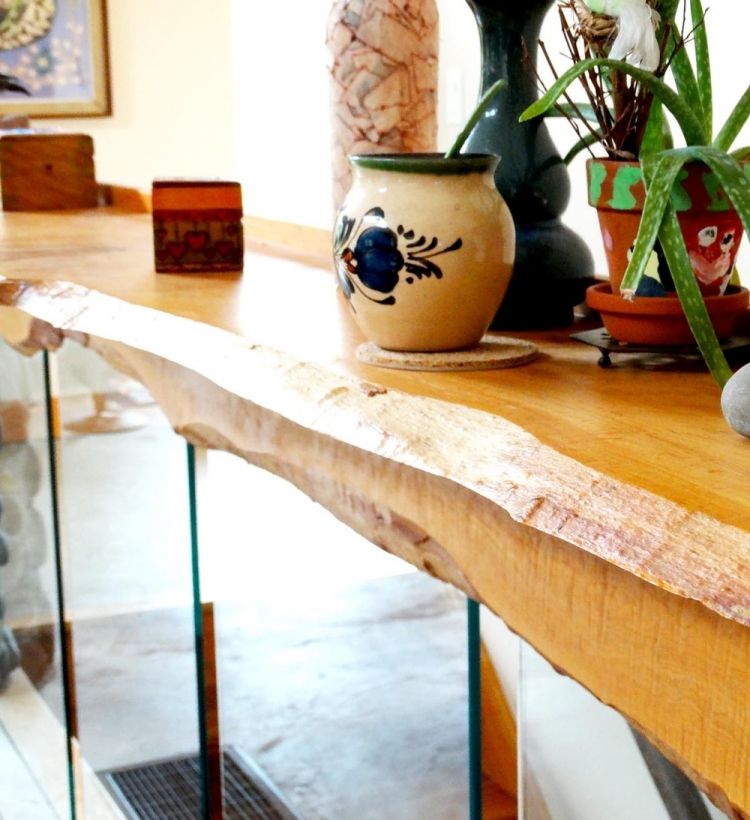 individuálne navrhnutý príborník - vrchná doska zo skutočného dreva a predné časti zrkadiel nábytok z pravého dreva-prírodný-tropické drevo-exotický-kredenc-konzola-zrkadlo-kovaný