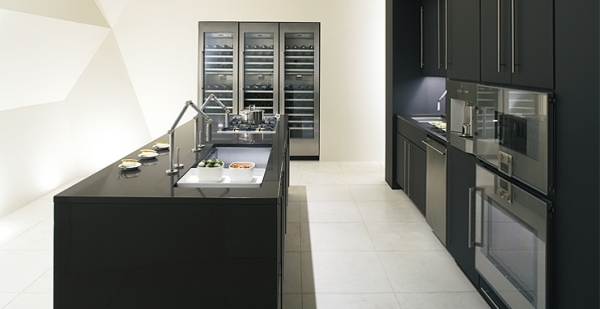 Kuchynský drez Kuchynský ostrov-čierna dizajnérska kuchyňa