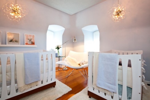 drevené podlahy zariadenie detskej izby pre trojčatá